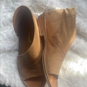 Free People Tan Mules Versatile Leather Clogs